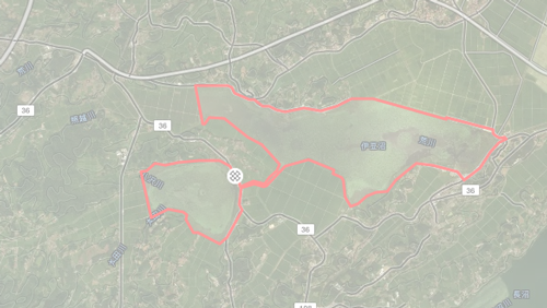 伊豆沼・内沼一周の地図